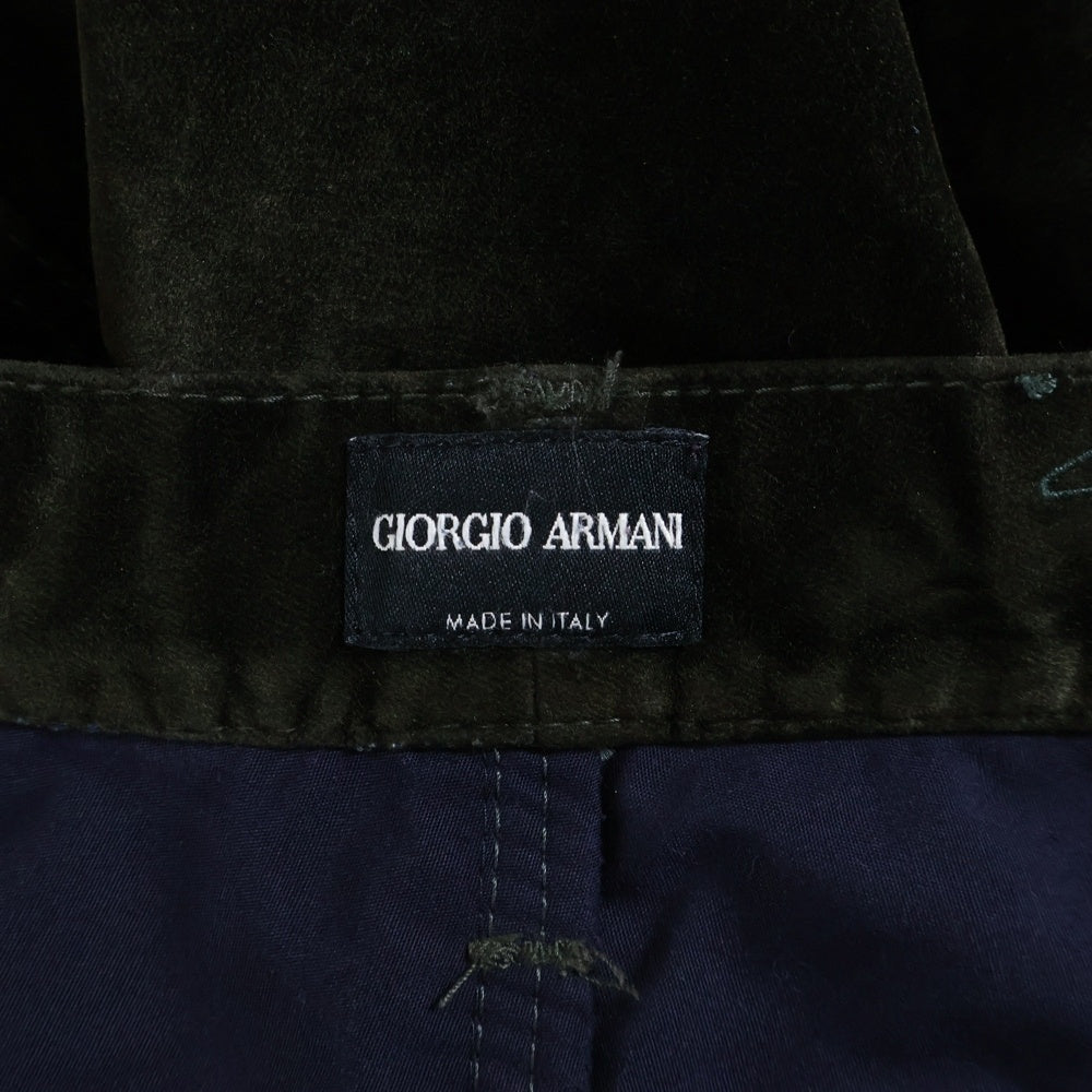 GIORGIO ARMANI(ジョルジオアルマーニ) ストレートベロアパンツ カーキ