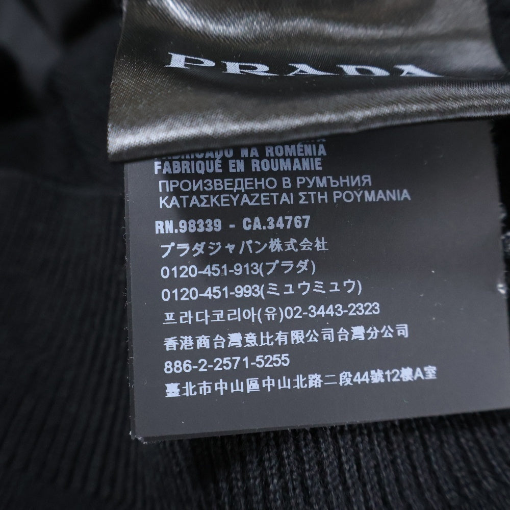 PRADA(プラダ) ナイロン切り替え ウールカーディガン ブラック SMC381