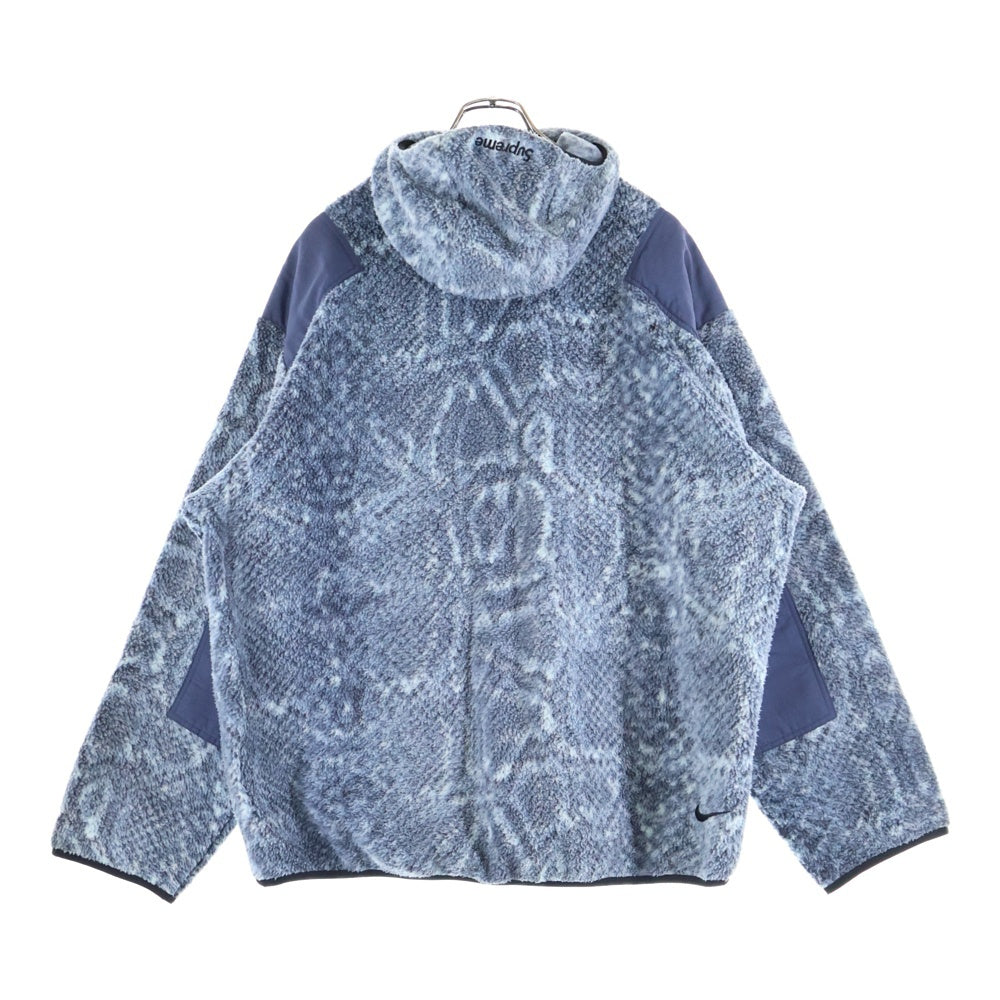 SUPREME(シュプリーム) 22AW ×NIKE ACG スネーク柄 フリースボア プルオーバージャケット ライトブルー