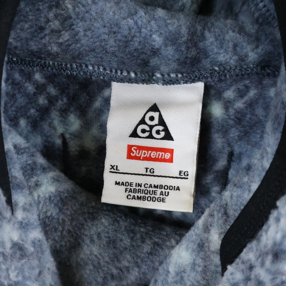 SUPREME(シュプリーム) 22AW ×NIKE ACG スネーク柄 フリースボア プルオーバージャケット ライトブルー