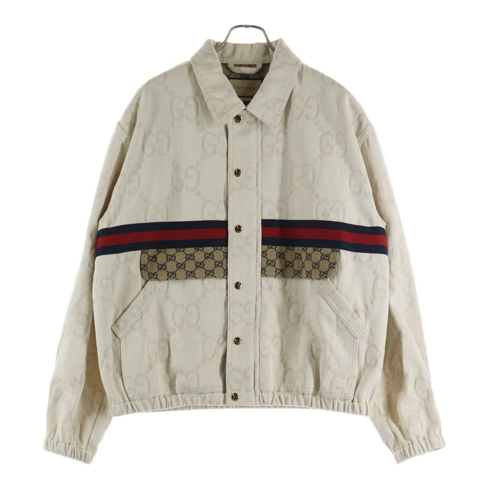 GUCCI(グッチ) マキシGG 総柄コットンデニムジャケット アイボリー