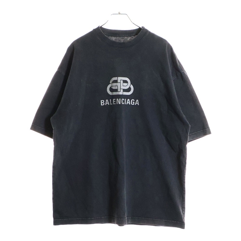 BALENCIAGA バレンシアガ 本物 新品 キラキラロゴ 前後プリント T BALENCIAGA(バレンシアガ) フロントラメロゴプリント クルーネック半袖