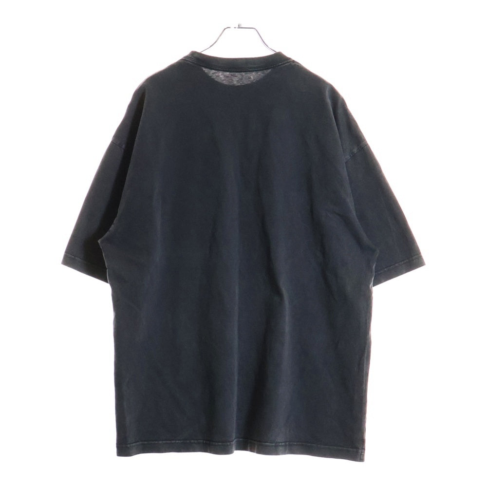 BALENCIAGA(バレンシアガ) フロントラメロゴプリント クルーネック半袖Tシャツカットソー ブラック 571205 TGV75