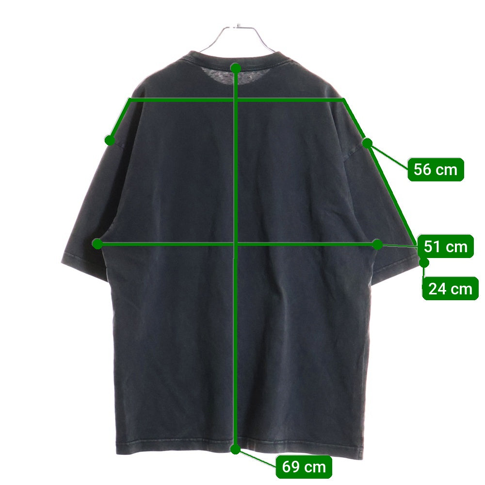 BALENCIAGA(バレンシアガ) フロントラメロゴプリント クルーネック半袖Tシャツカットソー ブラック 571205 TGV75