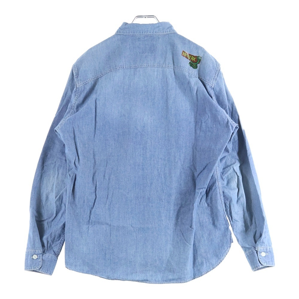 HYSTERIC GLAMOUR(ヒステリックグラマー) ラメプリント 長袖デニムシャツ インディゴ 02201AH11