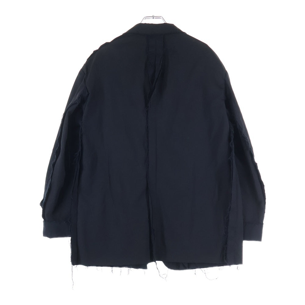 Yohji Yamamoto POUR HOMME(ヨウジヤマモト プールオム) 20AW 3ボタン 重ねステッチ止めレイヤード テーラードジャケット ブラック HR-J10-802