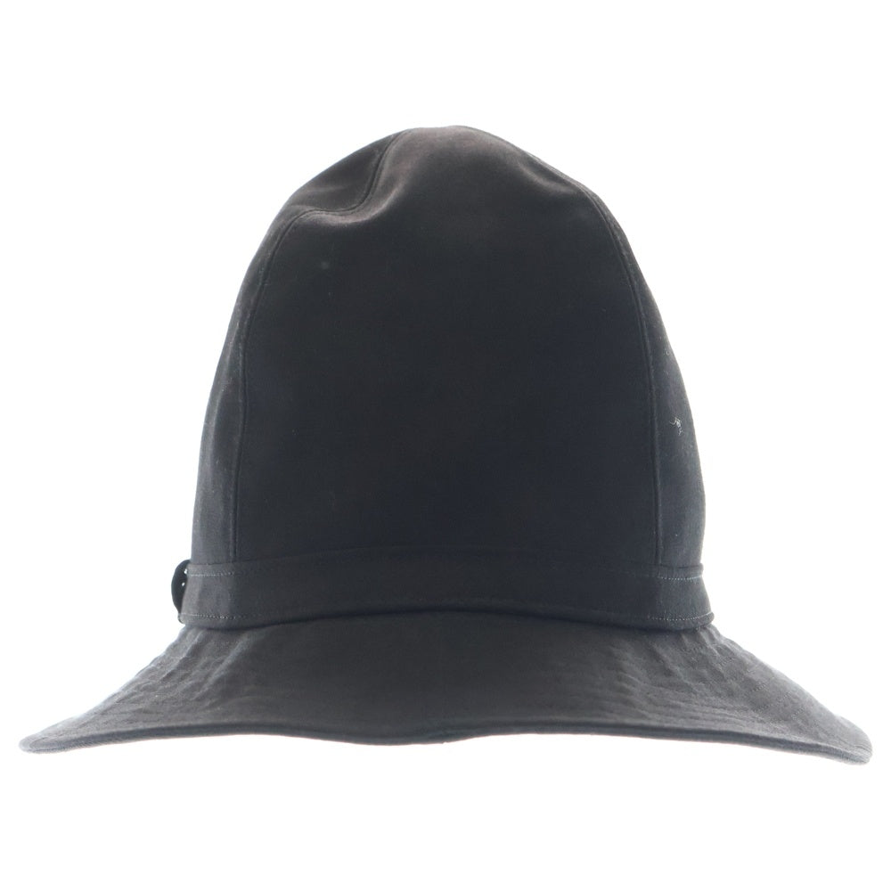 Yohji Yamamoto POUR HOMME(ヨウジヤマモト プールオム) GABARDINE FEDORA HAT シワギャバフェドラハット ブラック HS-H09-100
