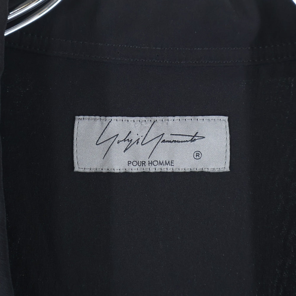 Yohji Yamamoto POUR HOMME(ヨウジヤマモト プールオム) 22SS フラシPKB フラワー柄シルクサテン ロング丈半袖シャツブラウス ブラック HG-B27-404
