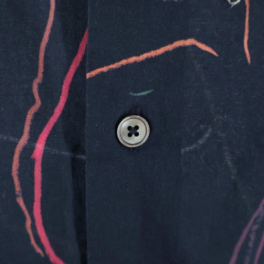 Paul Smith(ポールスミス) ビーチスケッチ 総柄長袖シャツブラウス ブラック 193320