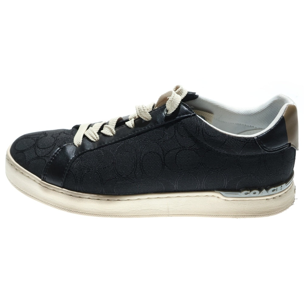 COACH(コーチ) シグネチャー 総柄ロゴ レザーキャンバスローカットスニーカー ブラック 8D/25.5cm C5981