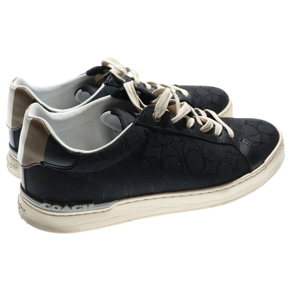 COACH(コーチ) シグネチャー 総柄ロゴ レザーキャンバスローカットスニーカー ブラック 8D/25.5cm C5981