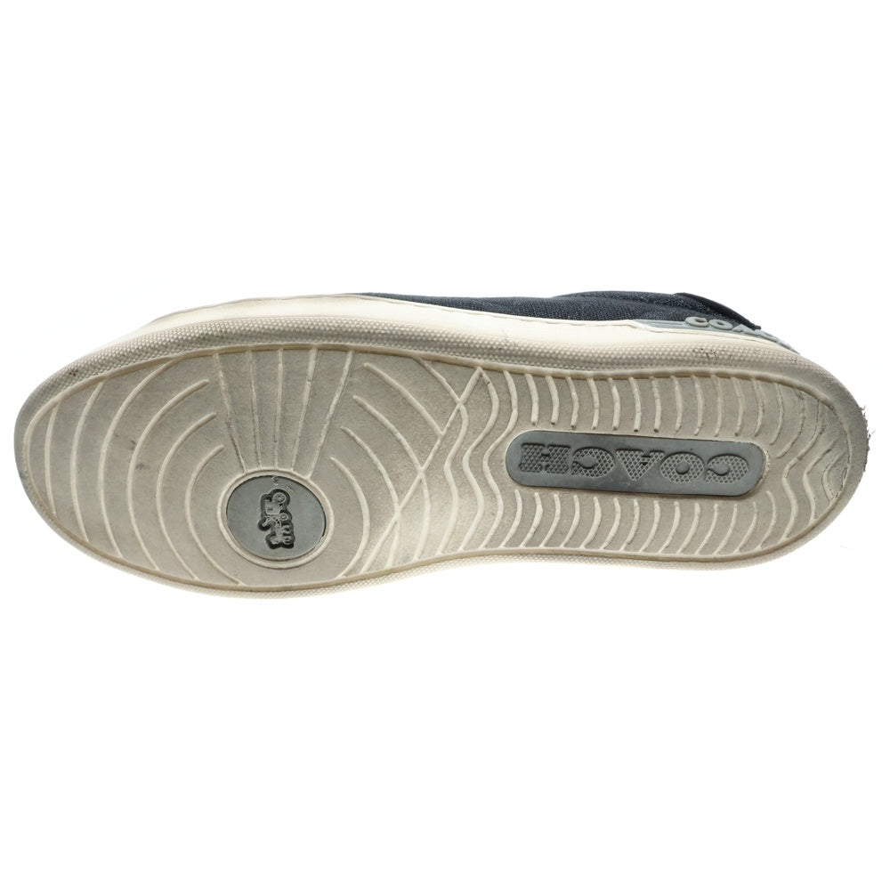 COACH(コーチ) シグネチャー 総柄ロゴ レザーキャンバスローカットスニーカー ブラック 8D/25.5cm C5981