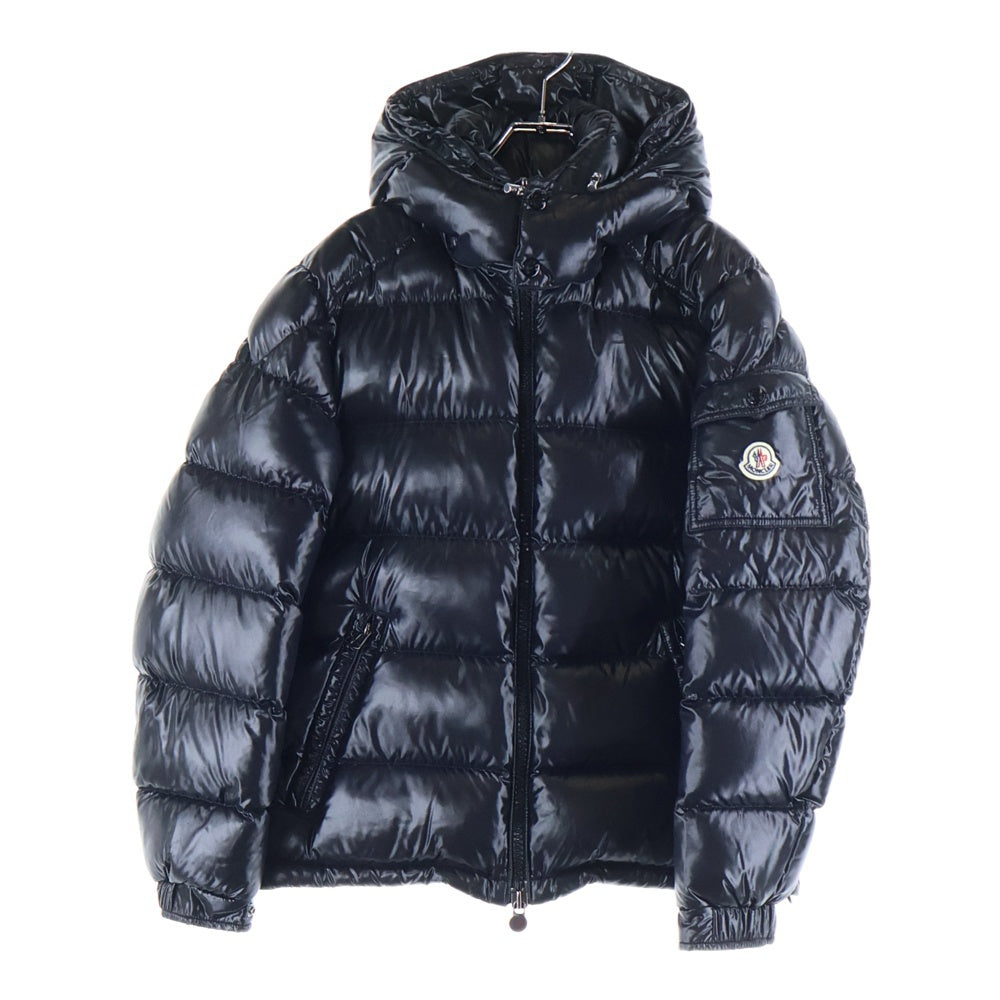 MONCLER(モンクレール) MAYA GIUBBOTTO マヤ ロゴワッペン付き フーディダウンジャケット ブラック F20911A53600 68950