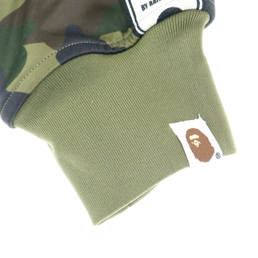 A BATHING APE(アベイシングエイプ) 1ST CAMO RELAXD FIT TRACK JACKET カモ総柄 エイプヘッドプリント ロゴサイドラインジップアップトラックジャケット グリーン 1L80-115-008
