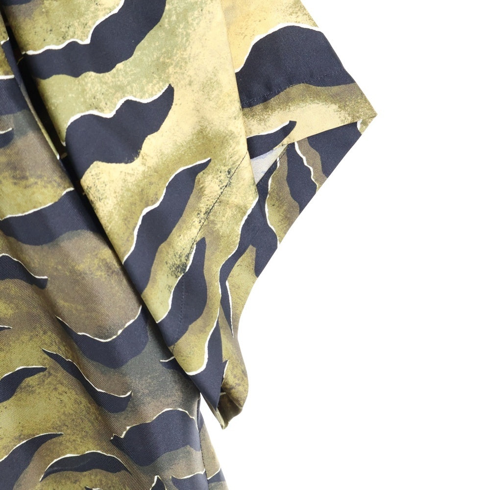 DSQUARED2(ディースクエアード) タイガープリント 半袖シルクシャツ ブラウン S71DM0401 S52758