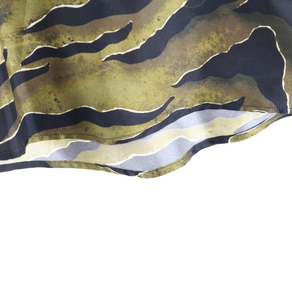 DSQUARED2(ディースクエアード) タイガープリント 半袖シルクシャツ ブラウン S71DM0401 S52758