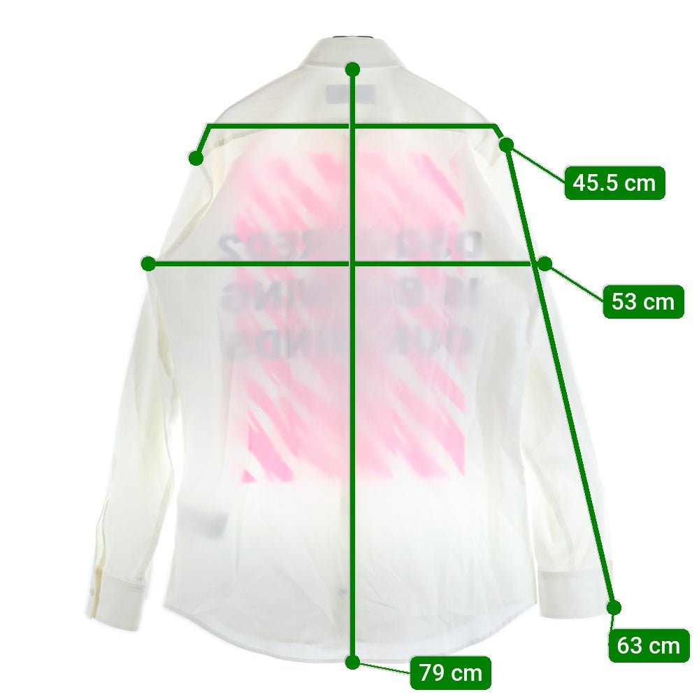 DSQUARED2(ディースクエアード) グラフィックロゴ 長袖シャツ ホワイト/ピンク S74DL0963 S36275