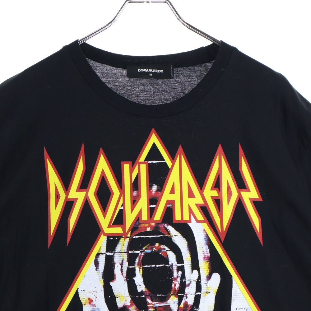 DSQUARED2(ディースクエアード) トライアングルプリント クルーネック半袖Tシャツカットソー ブラック S71GD0821 S22427