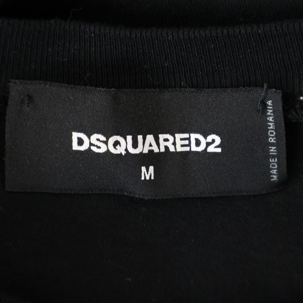 DSQUARED2(ディースクエアード) トライアングルプリント クルーネック半袖Tシャツカットソー ブラック S71GD0821 S22427