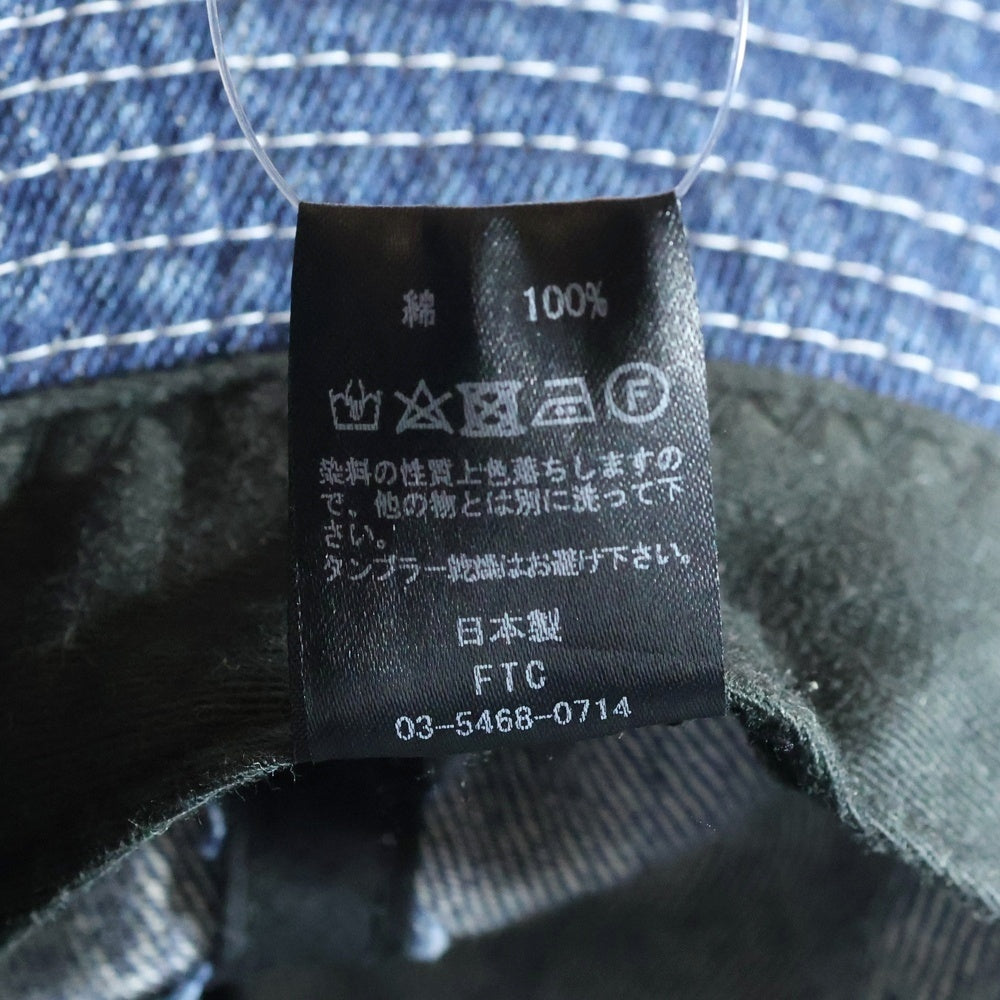 FTC(エフシーティー) ロゴタグ コットン デニム バケットハット 帽子 インディゴ FTC018SPH05