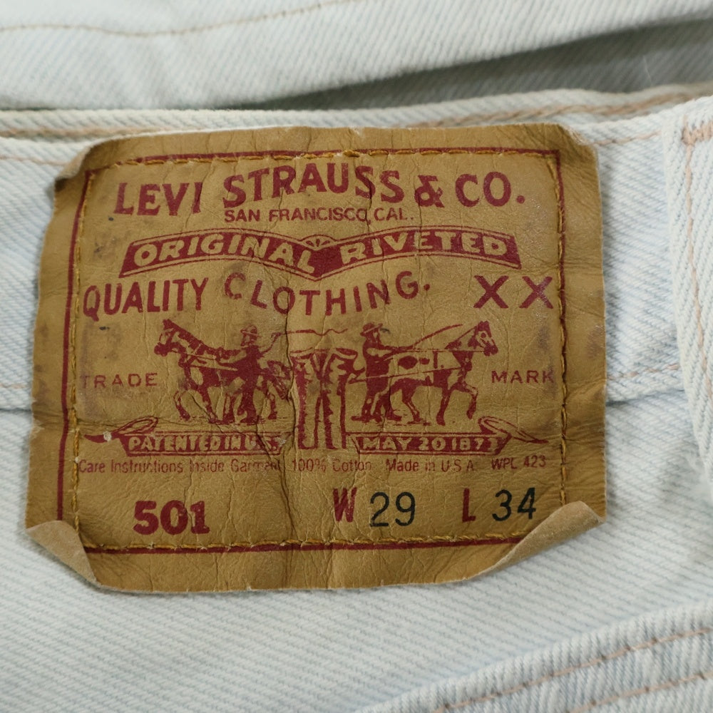 Levi's(リーバイス) 90s 501xx ボタン裏520 USA製 ボタンフライデニムパンツ ライトブルー