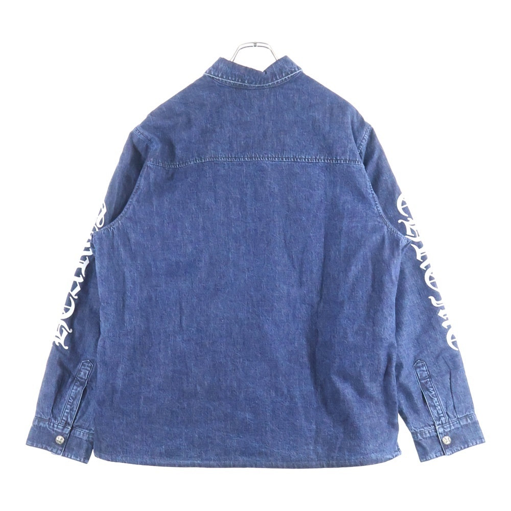 CHROME HEARTS(クロムハーツ) WORK'N SHIRT GARAGE WSH DNM アームロゴ裏地キルティングデニムシャツジャケット インディゴ