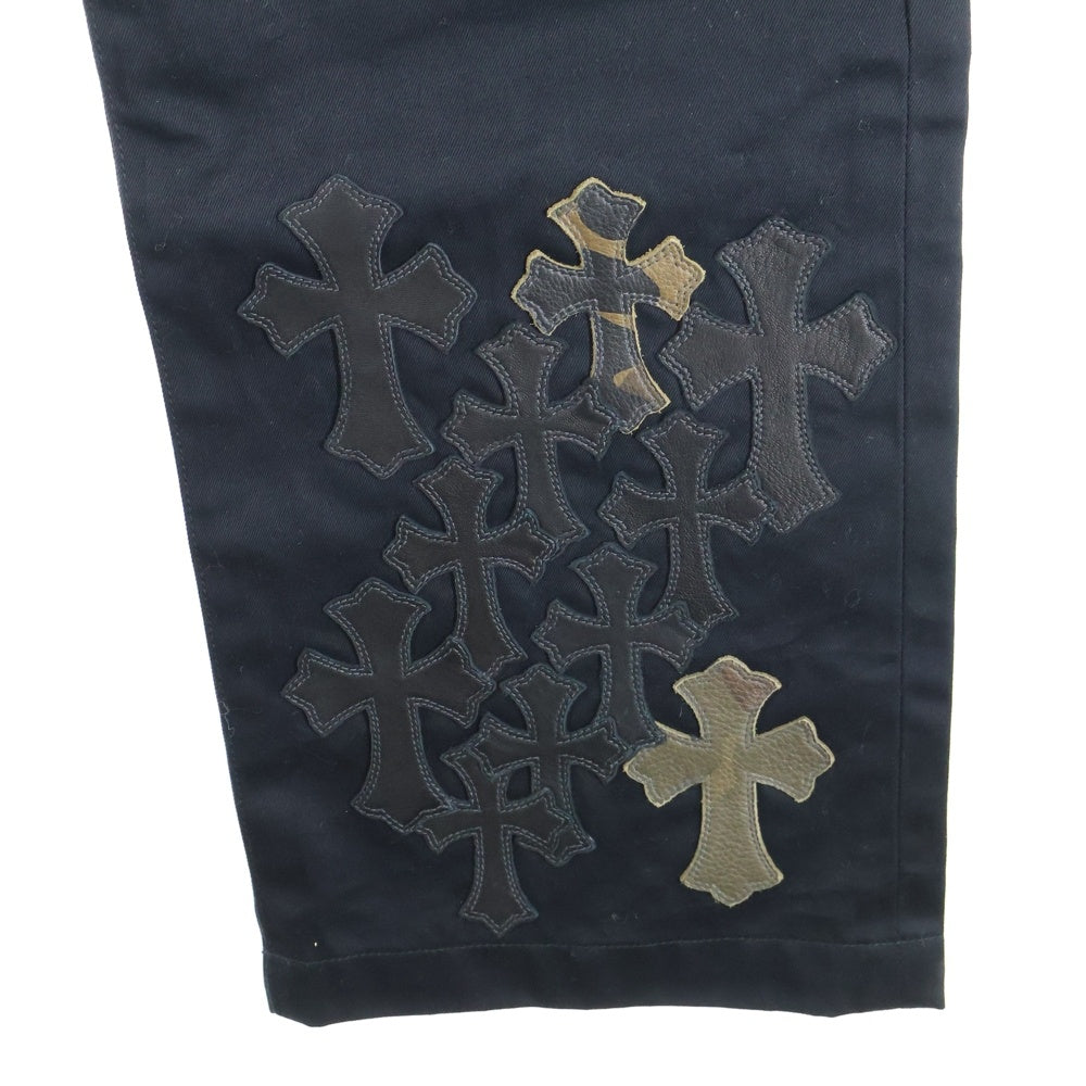 CHROME HEARTS(クロムハーツ) CHINOS CEM CRS PTCH クロスパッチ付きチノロングパンツ ブラック/カーキ