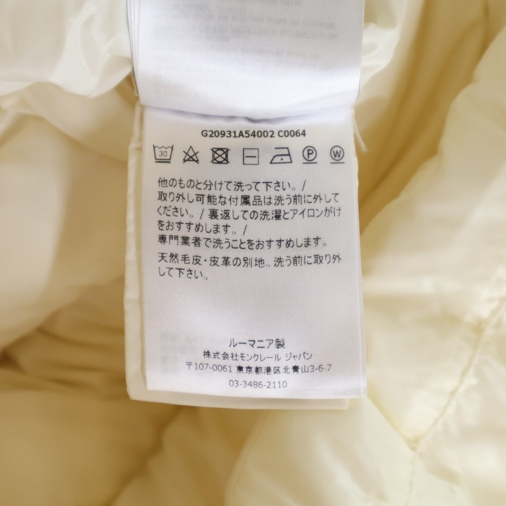 MONCLER(モンクレール) BADYFUR JACKET ファー付き ダウンジャケット レディース ホワイト G20931A54002 C0064