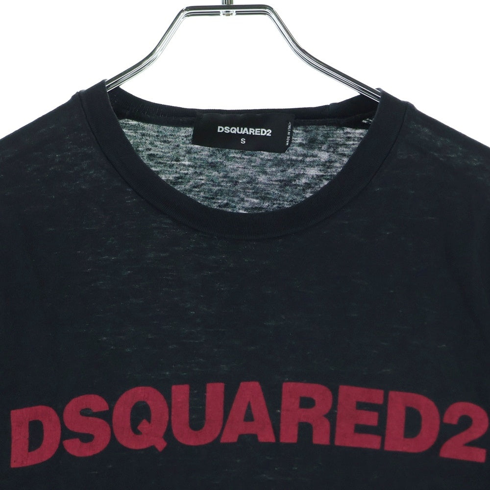 DSQUARED2(ディースクエアード) フロントアームロゴプリント クルーネック長袖Tシャツカットソー S74GD0590 S22507