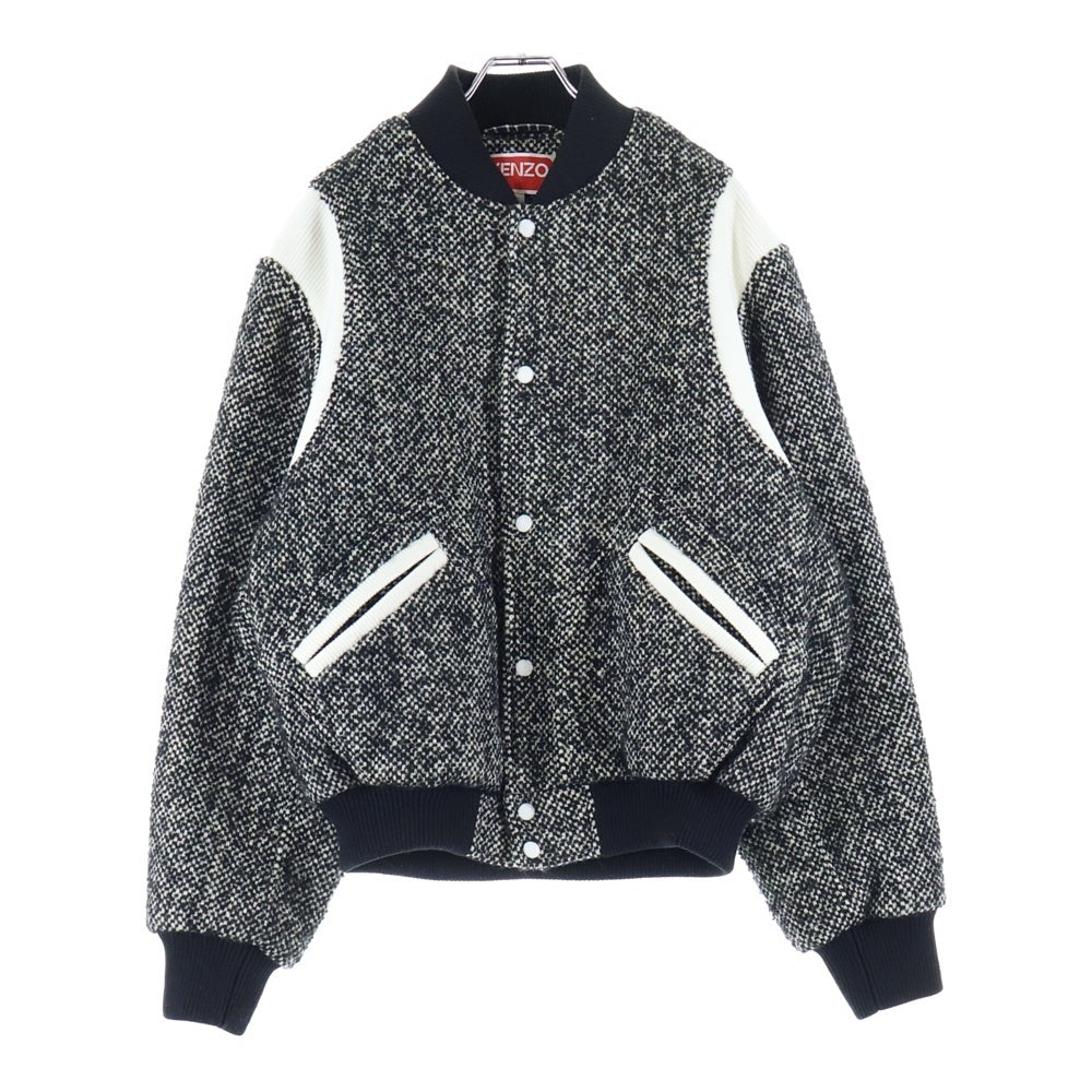 KENZO(ケンゾー) WOOL VARSITY JACKET ウールバーシティージャケット ブラック/ホワイト FE65BL 1489OX