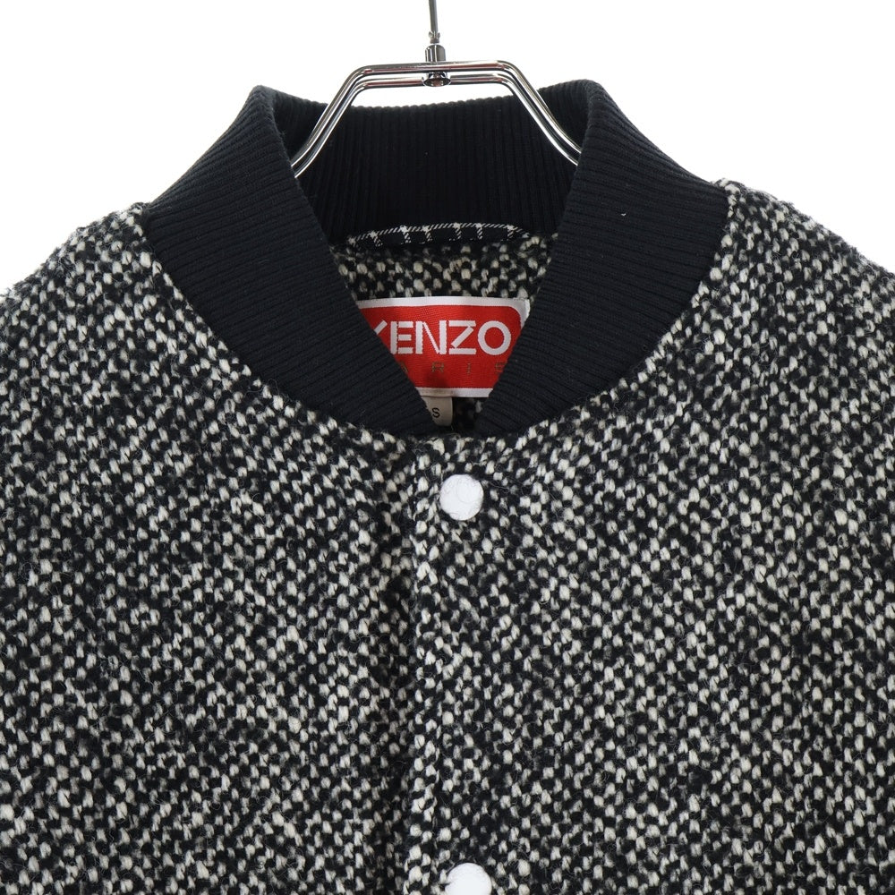 KENZO(ケンゾー) WOOL VARSITY JACKET ウールバーシティージャケット ブラック/ホワイト FE65BL 1489OX
