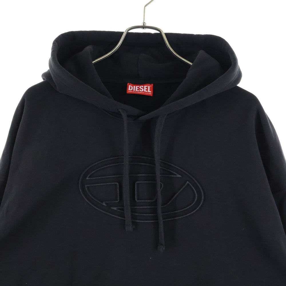 DIESEL(ディーゼル) フロントビッグオーバルロゴ プルオーバーパーカー ブラック A03791