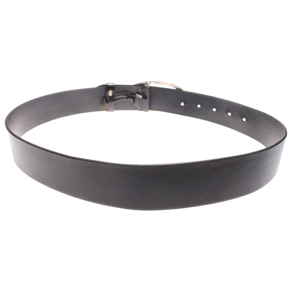 DIESEL(ディーゼル) オーバルDロゴ バックルレザーベルト ブラック/シルバー X08516