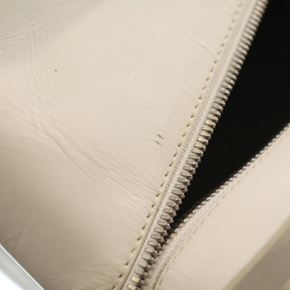 DUREN(デューレン) レタープリント レザートートバッグ ホワイト/ブルー