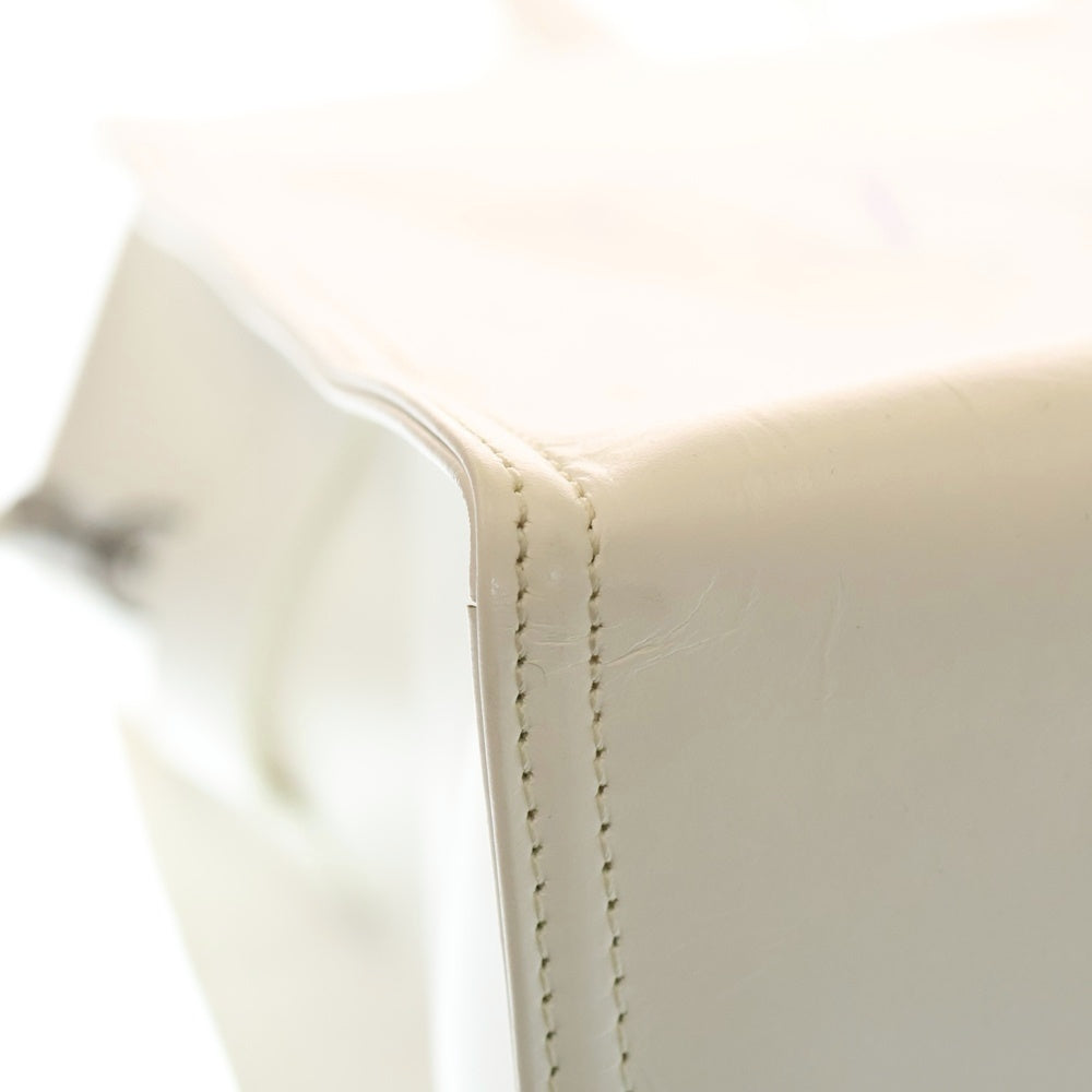 DUREN(デューレン) レタープリント レザートートバッグ ホワイト/ブルー