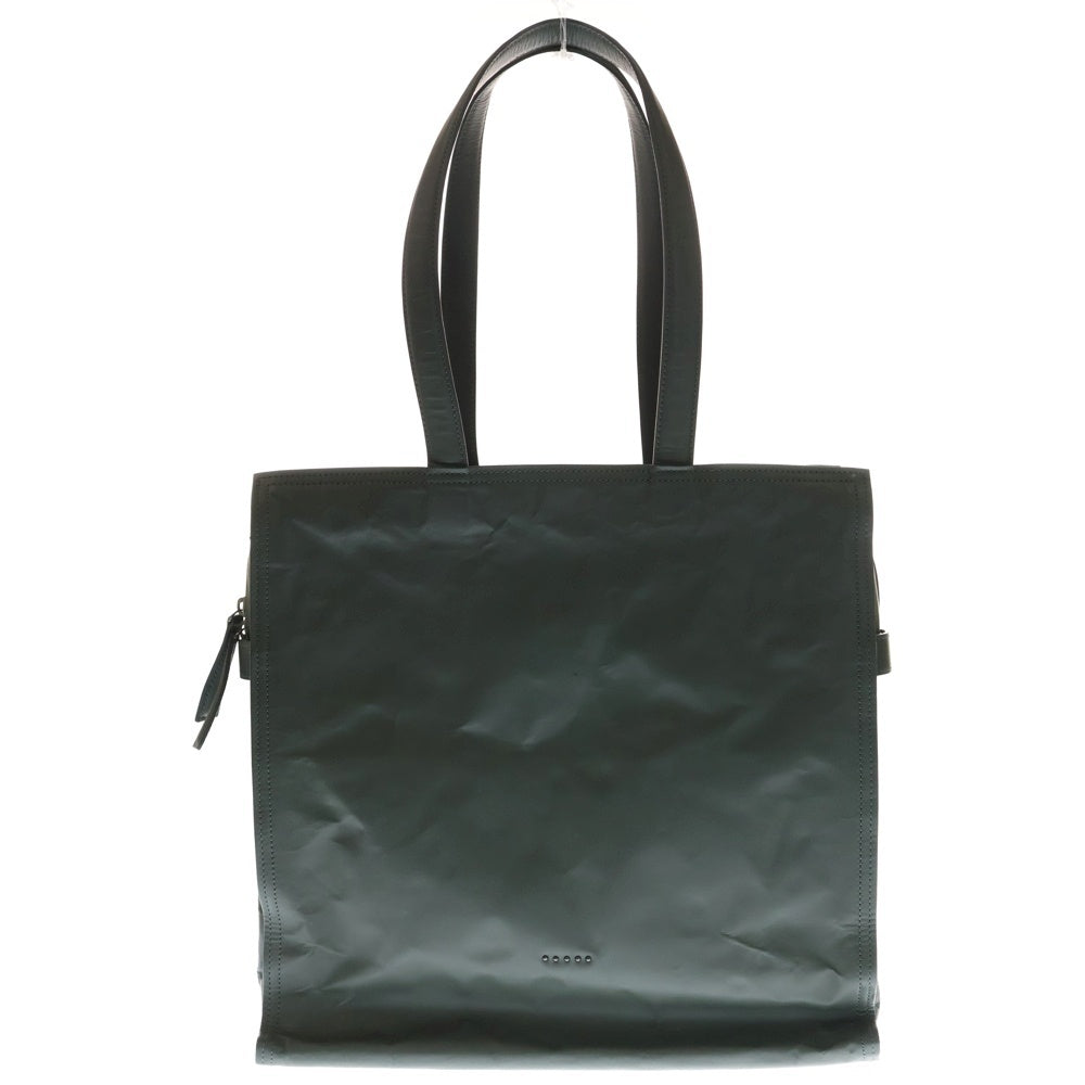 DUREN(デューレン) スタッズ付き クリンクルレザー トートバッグ カーキ