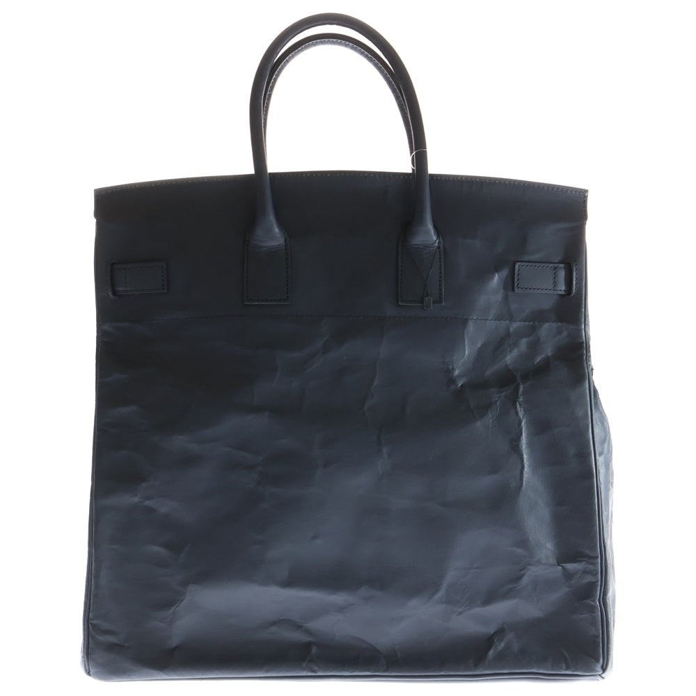 DUREN(デューレン) THE MAN クリンクルレザー フラップトートバッグ ネイビー