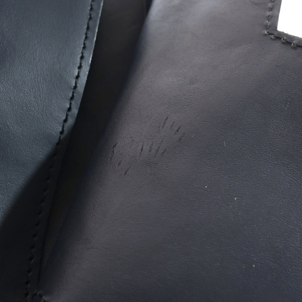 DUREN(デューレン) THE MAN クリンクルレザー フラップトートバッグ ネイビー