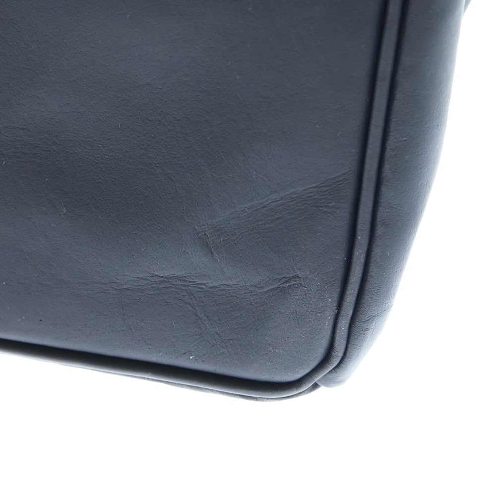 DUREN(デューレン) THE MAN クリンクルレザー フラップトートバッグ ネイビー