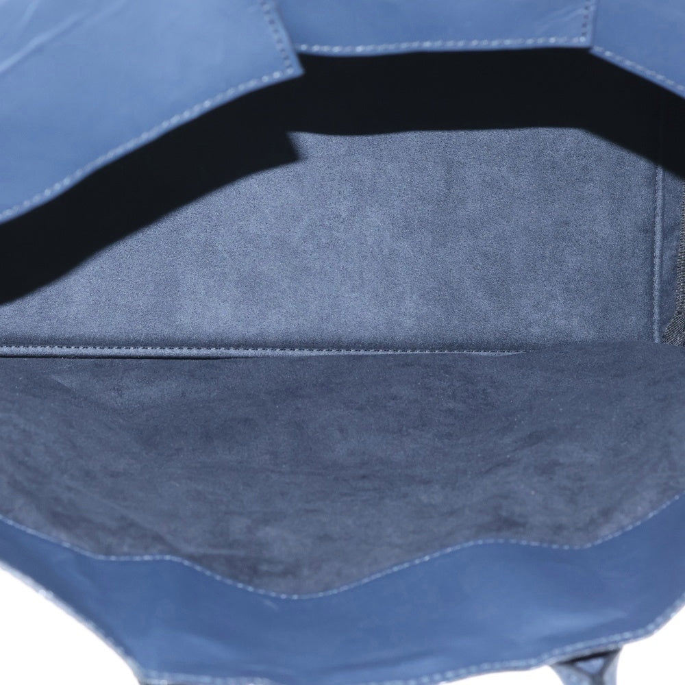 DUREN(デューレン) THE MAN クリンクルレザー フラップトートバッグ ネイビー