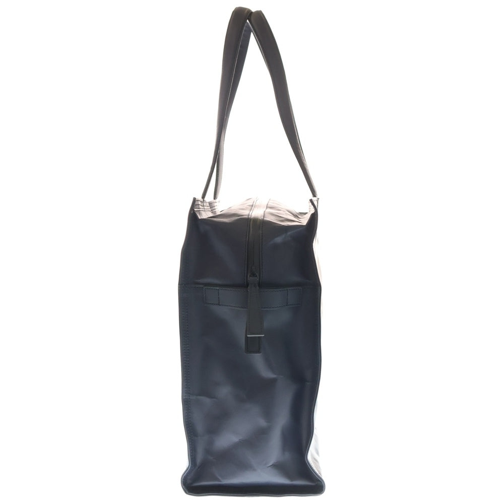 DUREN(デューレン) スタッズ付き クリンクルレザー ジップトートバッグ ネイビー