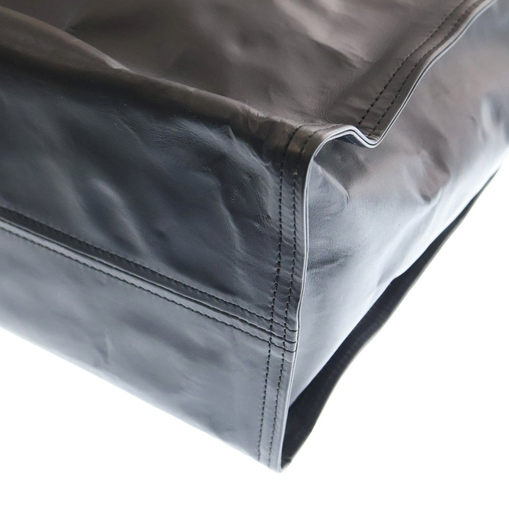 DUREN(デューレン) スタッズ付き クリンクルレザー ジップトートバッグ ネイビー