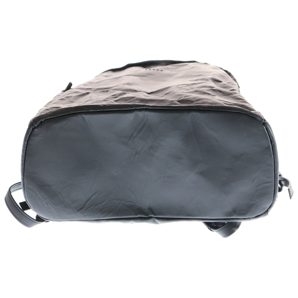 DUREN(デューレン) スタッズ付き クリンクルレザー バックパック リュック ブラック