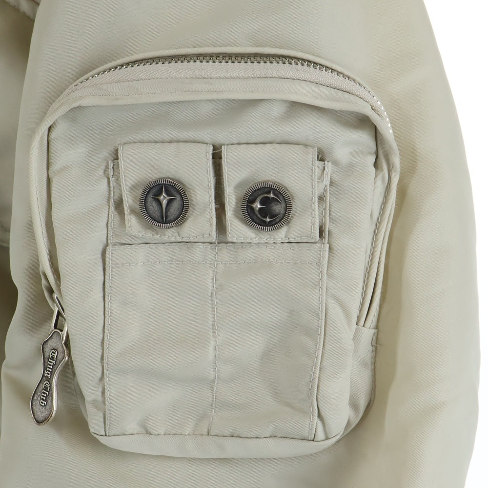 THUG CLUB(サグクラブ) スタッズ装飾 ボンバージャケット ベージュ TC24JP1302