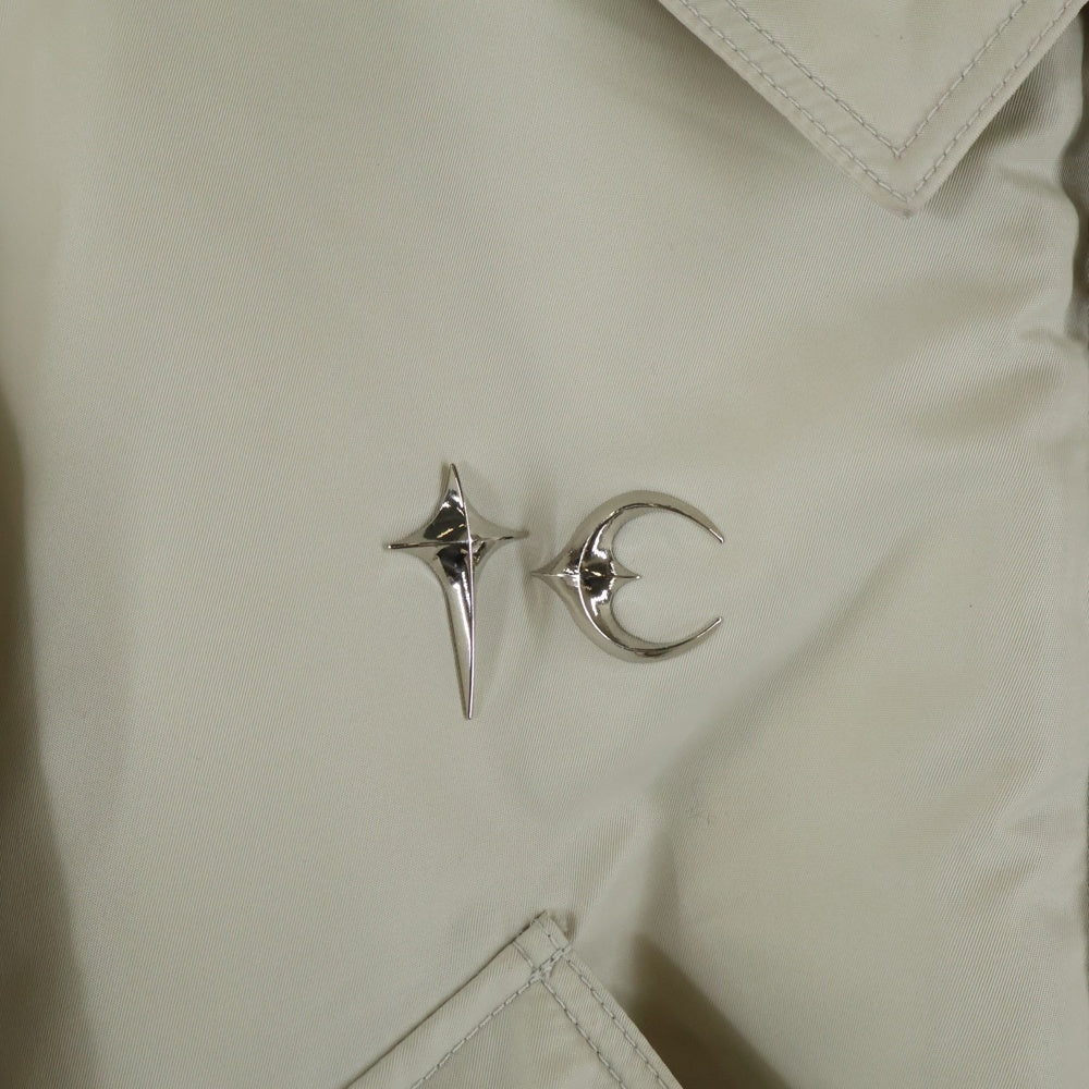 THUG CLUB(サグクラブ) スタッズ装飾 ボンバージャケット ベージュ TC24JP1302