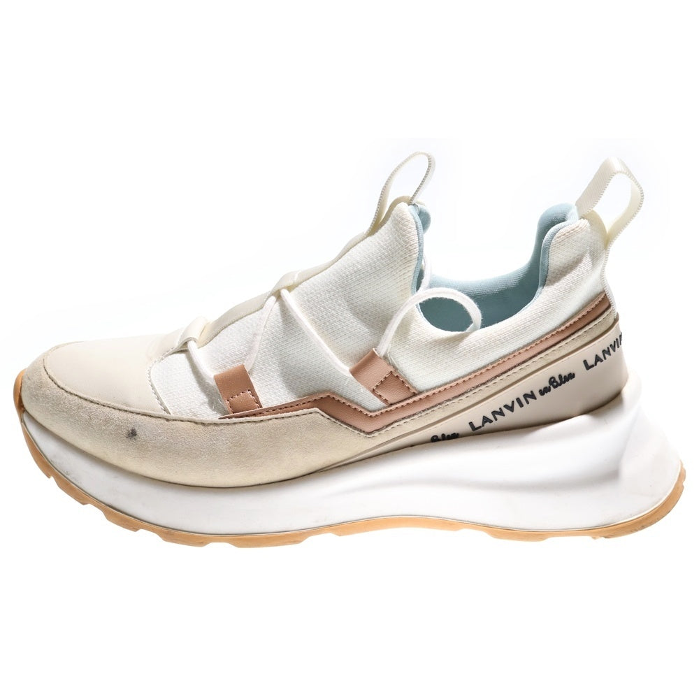 LANVIN(ランバン) ロゴラベル 厚底レースアップ ローカットスニーカー レディース ホワイト 2675