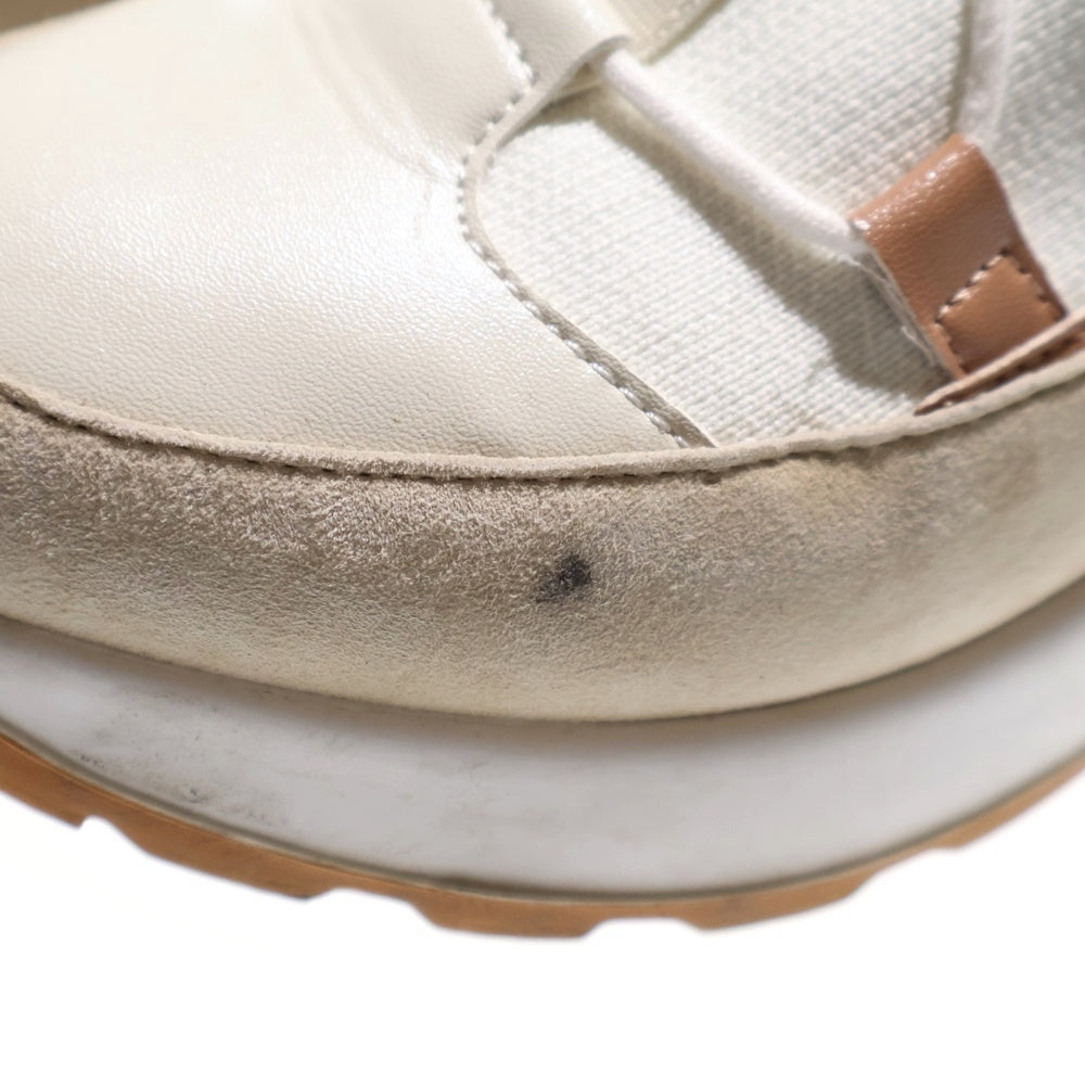 LANVIN(ランバン) ロゴラベル 厚底レースアップ ローカットスニーカー レディース ホワイト 2675