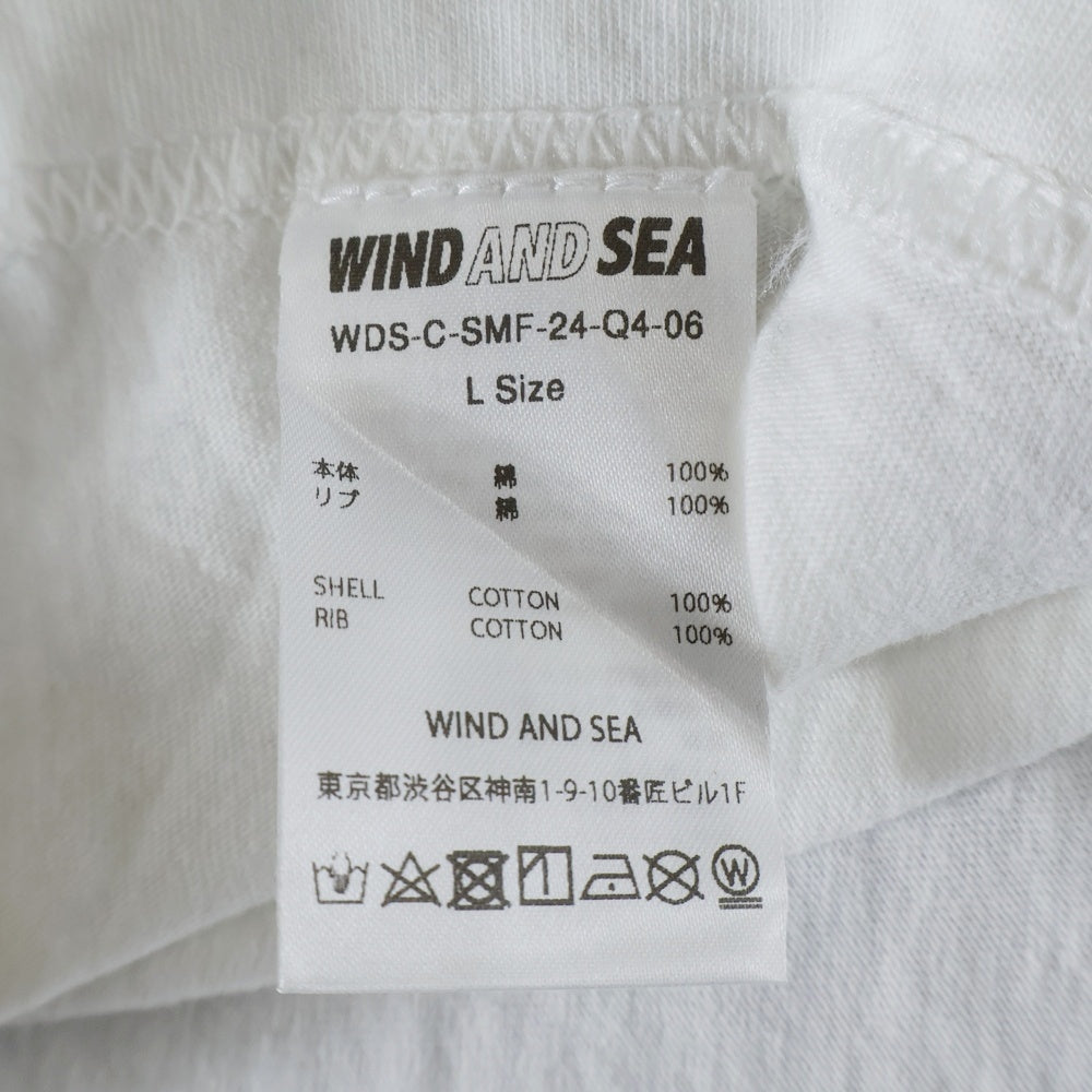 WIND AND SEA(ウィンダンシー) スマーフ プリント リンガー クルーネック 半袖Tシャツ カットソー ホワイト WDS-C-SMF-24-Q4-06