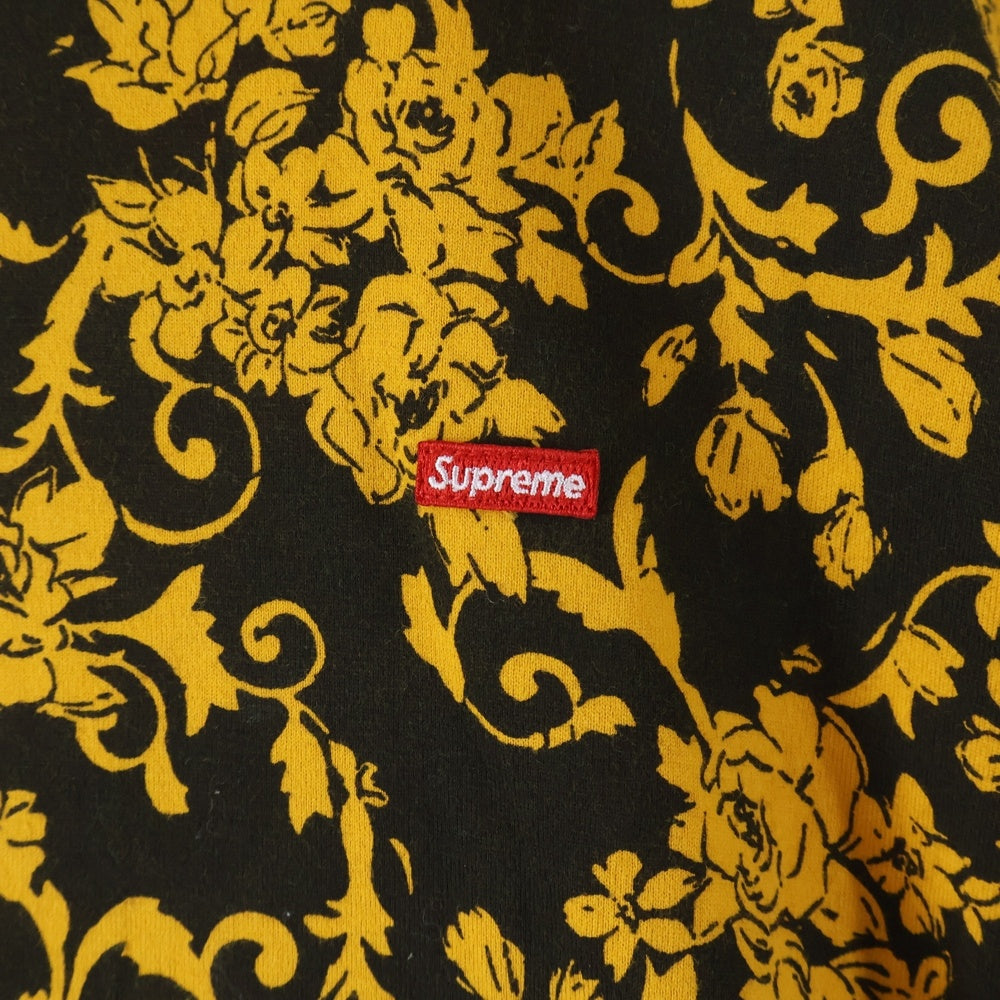 SUPREME(シュプリーム) 20SS Small Box Tee Black Floral フローラル スモールボックス ロゴ刺繍 クルーネック 半袖Tシャツ カットソー ブラック/イエロー