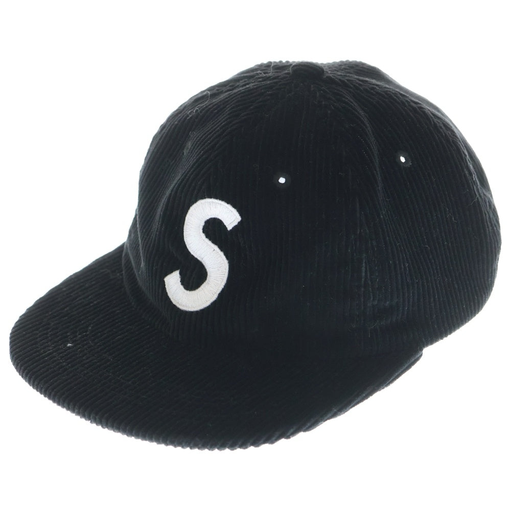 SUPREME(シュプリーム) 23AW CORDUROY S LOGO 6 PANEL コーデュロイ S ロゴ 6 パネル ブラック